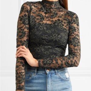 GANNI FLYNN FLORAL-LACE BODYSUIT